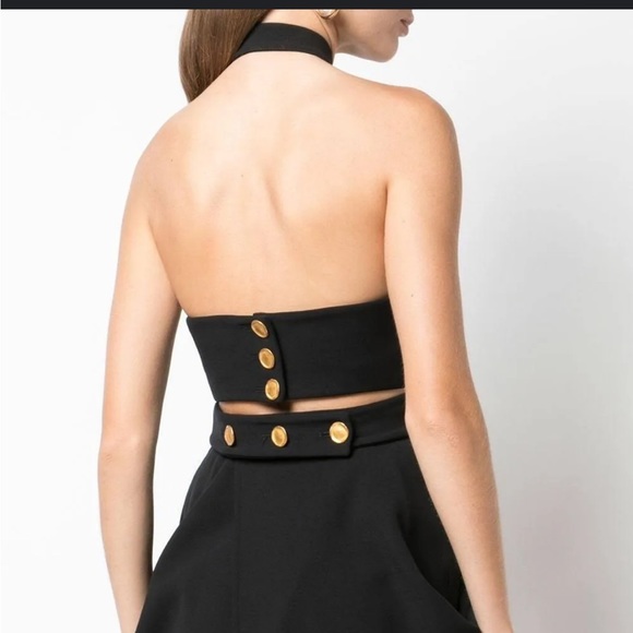 PROENZA SCHOULER WOOL BLEND BACKLESS HALTER NECK TOP W BUCKLE DETAIL 2 - Picture 4 of 10